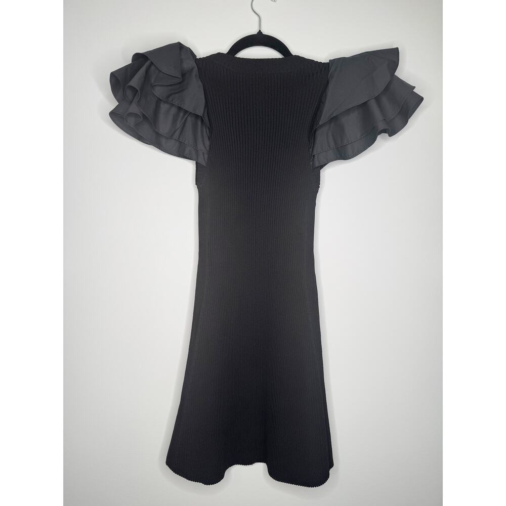 Aje Black Questa Puff Ruffle Sleeve Mini Dress XS Extra Small - Picture 7 of 7